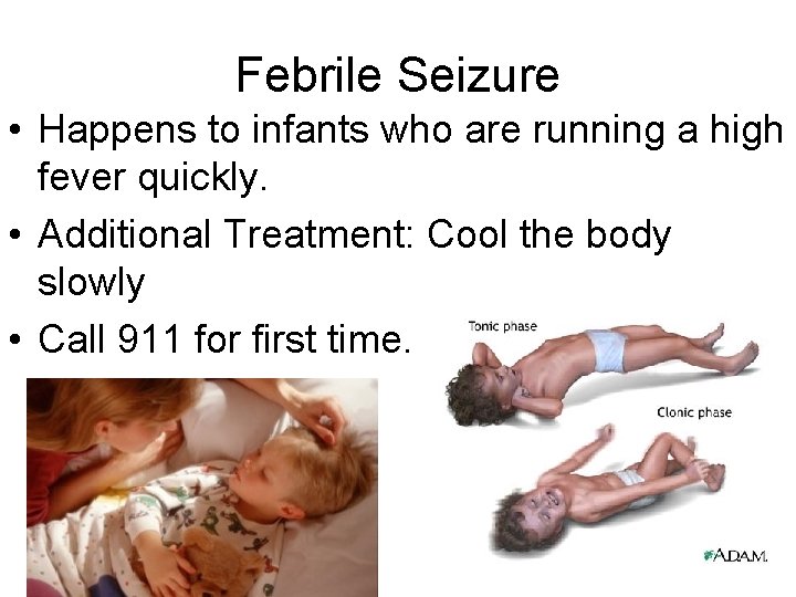 Febrile Seizure • Happens to infants who are running a high fever quickly. •