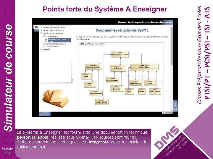 Le système à Enseigner est fourni avec une documentation technique personnalisable, réalisée sous Scenari