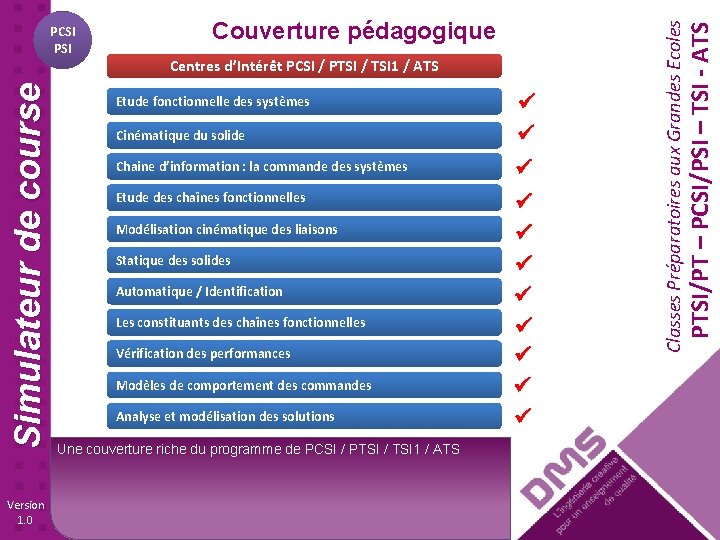 Version 1. 0 Centres d’Intérêt PCSI / PTSI / TSI 1 / ATS Cinématique