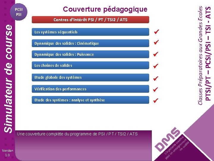 Version 1. 0 Centres d’Intérêt PSI / PT / TSI 2 / ATS Les