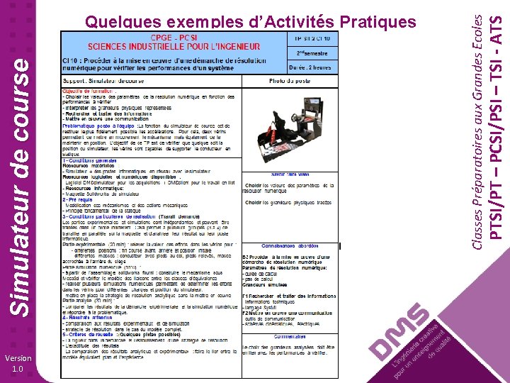 Version 1. 0 PTSI/PT – PCSI/PSI – TSI - ATS Classes Préparatoires aux Grandes