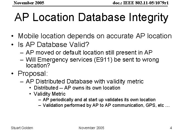 Ap Images Database November 2005 doc IEEE 802 11 051079 r