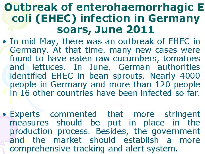 On the Buffet Table Scenario Your family went