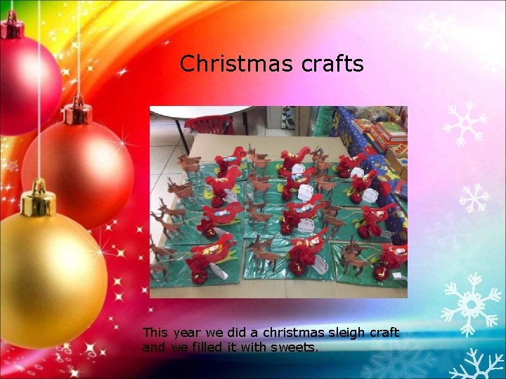 Christmas crafts This year we did a christmas sleigh craft and we filled it