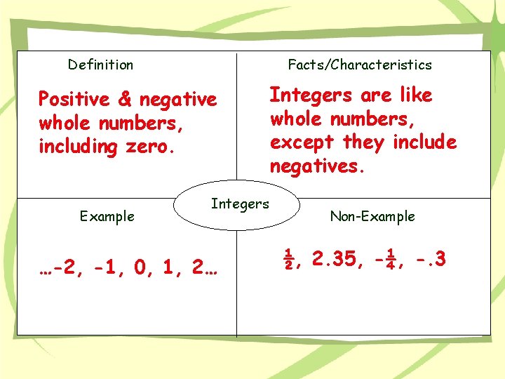 Real Numbers Set a collection of objects like