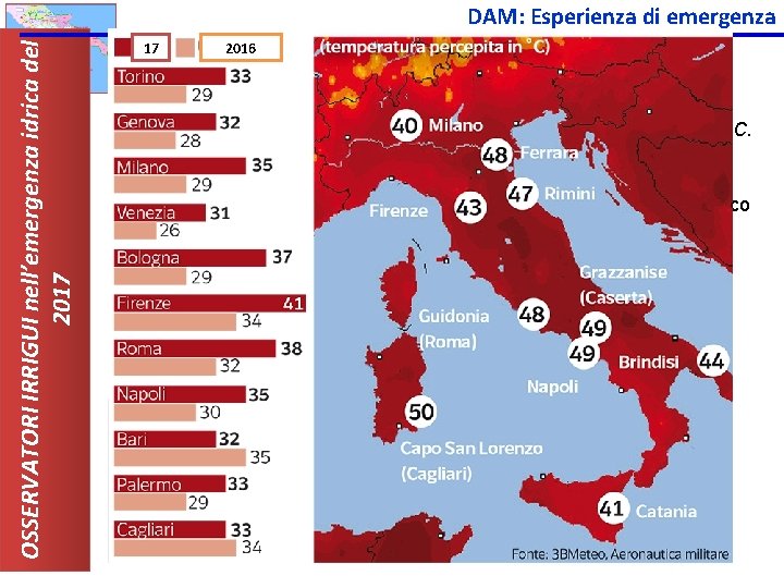 Elaborazione: Rapporto - CLC 2014 CDB 2017 OSSERVATORI IRRIGUI nell’emergenza idrica del Prelievi del