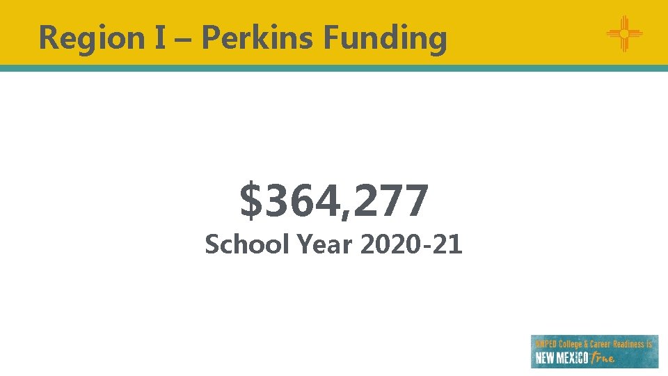 Region I – Perkins Funding $364, 277 School Year 2020 -21 
