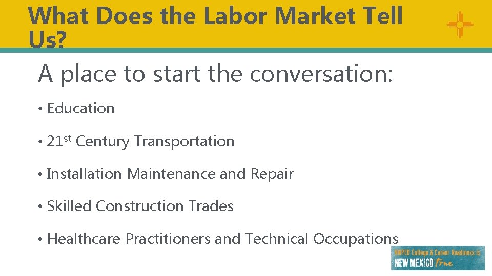 What Does the Labor Market Tell Us? A place to start the conversation: •