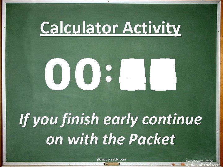 Calculator Activity 00 59 00 01 02 03 04 05 06 07 08 09