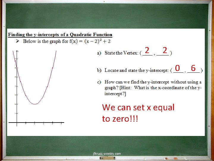 2 7 2 0 5 3 We can set x equal to zero!!! 1