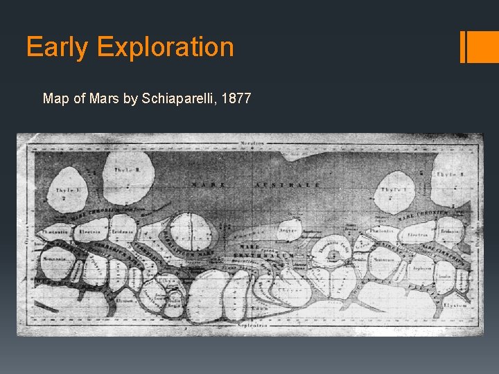 Early Exploration Map of Mars by Schiaparelli, 1877 