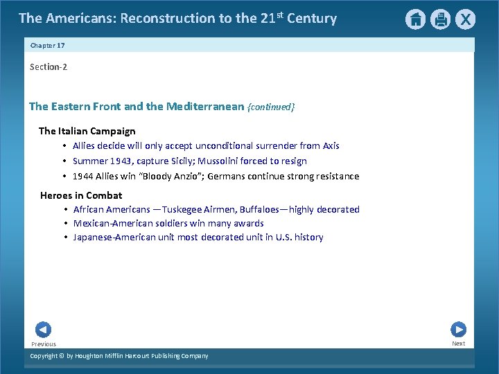 The Americans: Reconstruction to the 21 st Century Chapter 17 Section-2 The Eastern Front