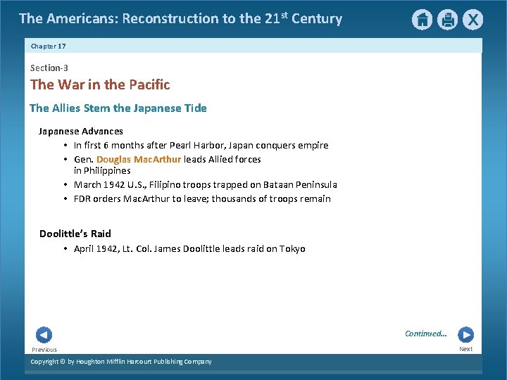 The Americans: Reconstruction to the 21 st Century Chapter 17 Section-3 The War in