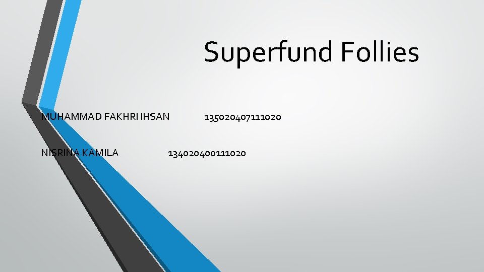 Superfund Follies MUHAMMAD FAKHRI IHSAN NISRINA KAMILA 135020407111020 134020400111020 