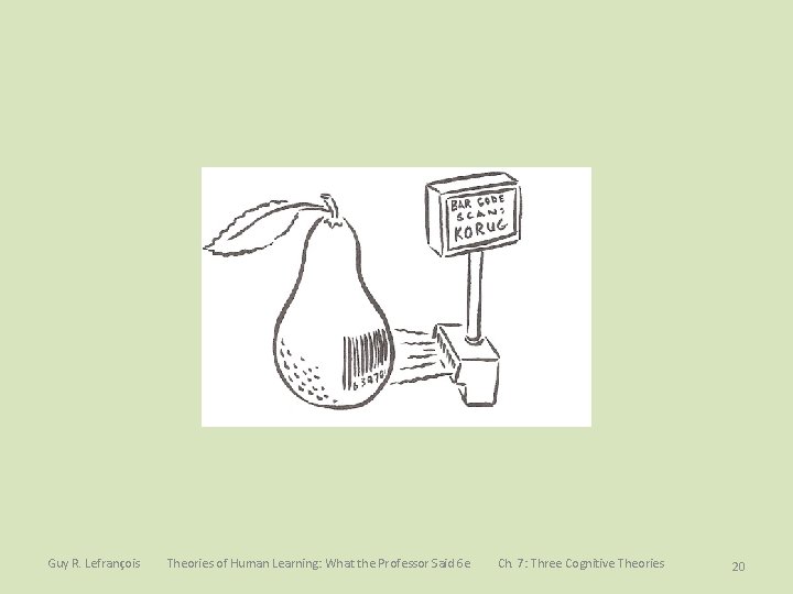 Guy R. Lefrançois Theories of Human Learning: What the Professor Said 6 e Ch.