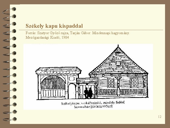 Székely kapu kispaddal Forrás: Szatyor Győző rajza, Tarján Gábor: Mindennapi hagyomány. Mezőgazdasági Kiadó, 1984