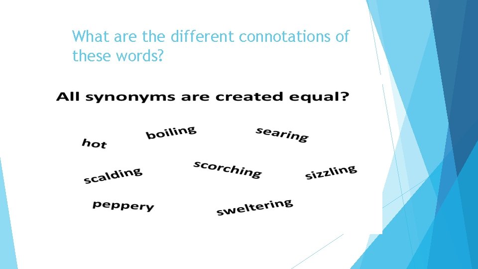 What are the different connotations of these words? 