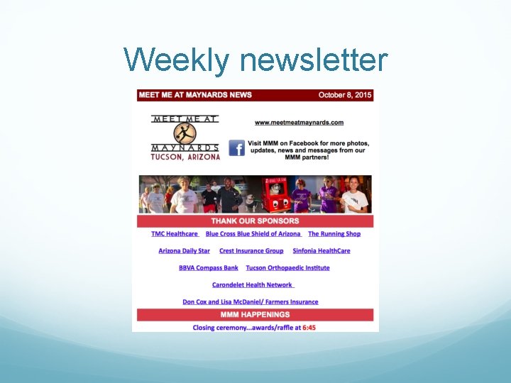 Weekly newsletter 