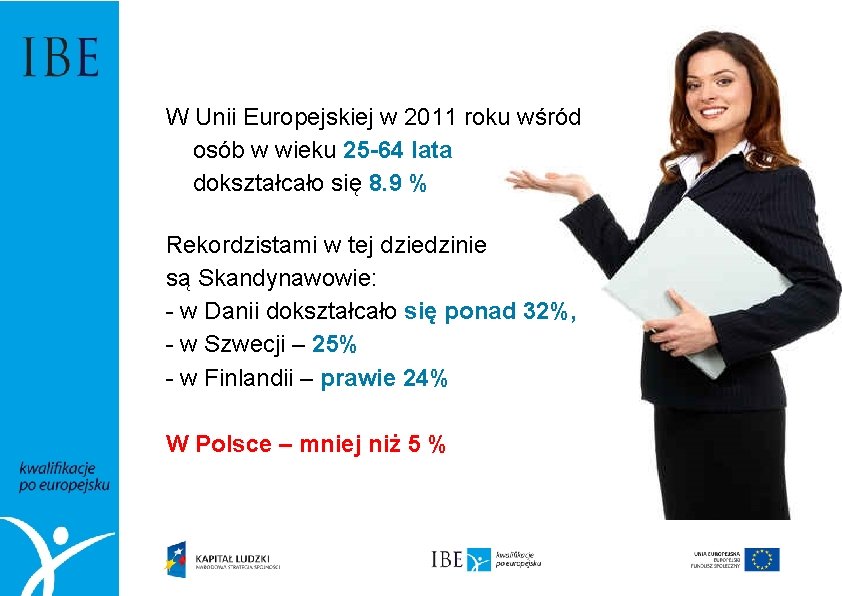 W Unii Europejskiej w 2011 roku wśród osób w wieku 25 -64 lata dokształcało