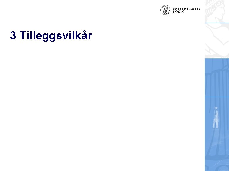 3 Tilleggsvilkår 