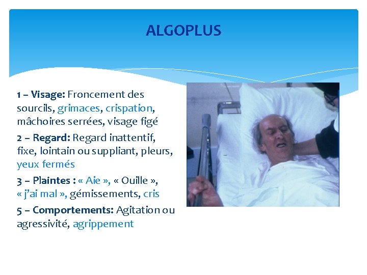 ALGOPLUS 1 – Visage: Froncement des sourcils, grimaces, crispation, mâchoires serrées, visage figé 2