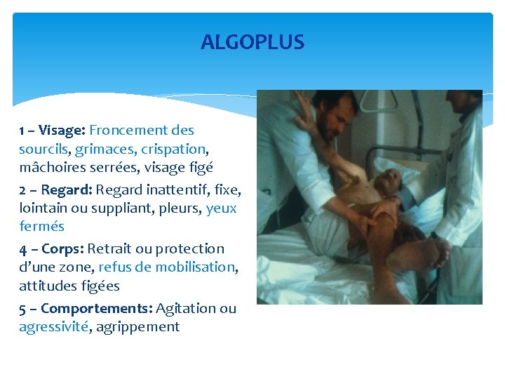 ALGOPLUS 1 – Visage: Froncement des sourcils, grimaces, crispation, mâchoires serrées, visage figé 2