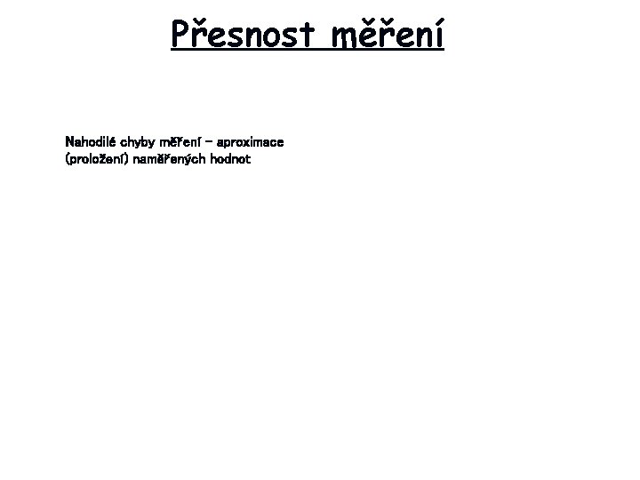Přesnost měření Nahodilé chyby měření - aproximace (proložení) naměřených hodnot 
