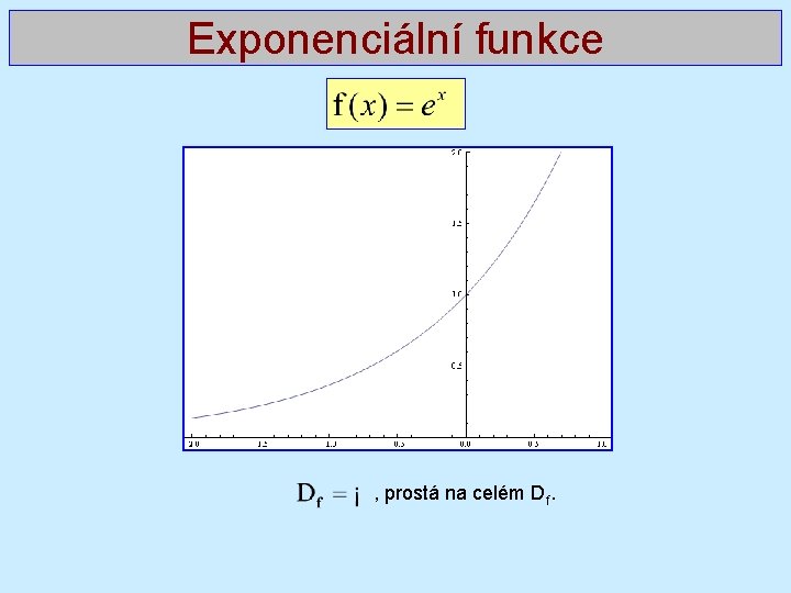 Exponenciální funkce , prostá na celém D f. 