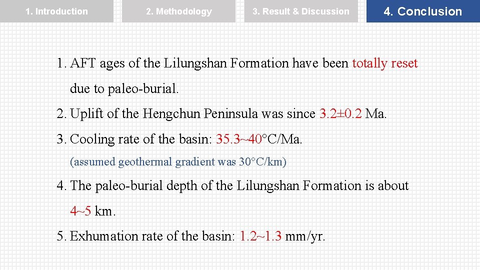 1. Introduction 2. Methodology 3. Result & Discussion 4. Conclusion 1. AFT ages of