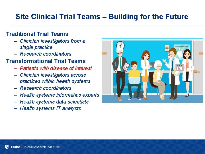 Site Clinical Trial Teams – Building for the Future Traditional Trial Teams – Clinician