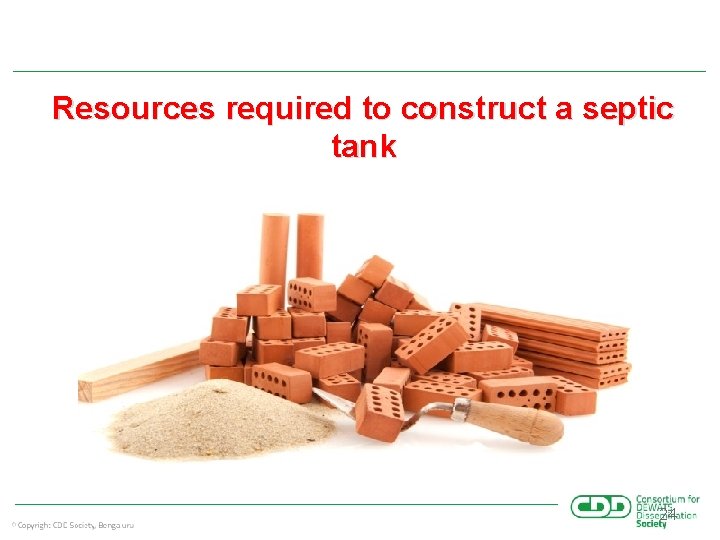 Resources required to construct a septic tank 24 