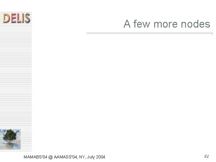 A few more nodes MAMABS'04 @ AAMASS'04, NY, July 2004 32 A few more nodes MAMABS'04 @ AAMASS'04, NY, July 2004 32