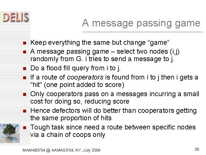 A message passing game Keep everything the same but change “game” A message passing A message passing game Keep everything the same but change “game” A message passing