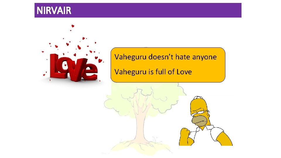 NIRVAIR TEXT GOES HERE Vaheguru doesn’t hate anyone Vaheguru is full of Love 