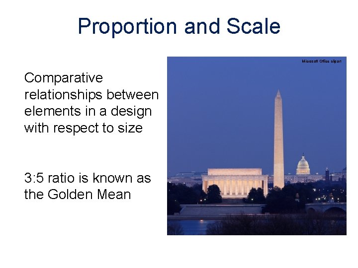 Proportion and Scale Microsoft Office clipart Comparative relationships between elements in a design with