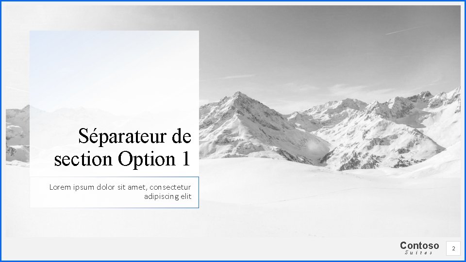 Séparateur de section Option 1 Lorem ipsum dolor sit amet, consectetur adipiscing elit Contoso
