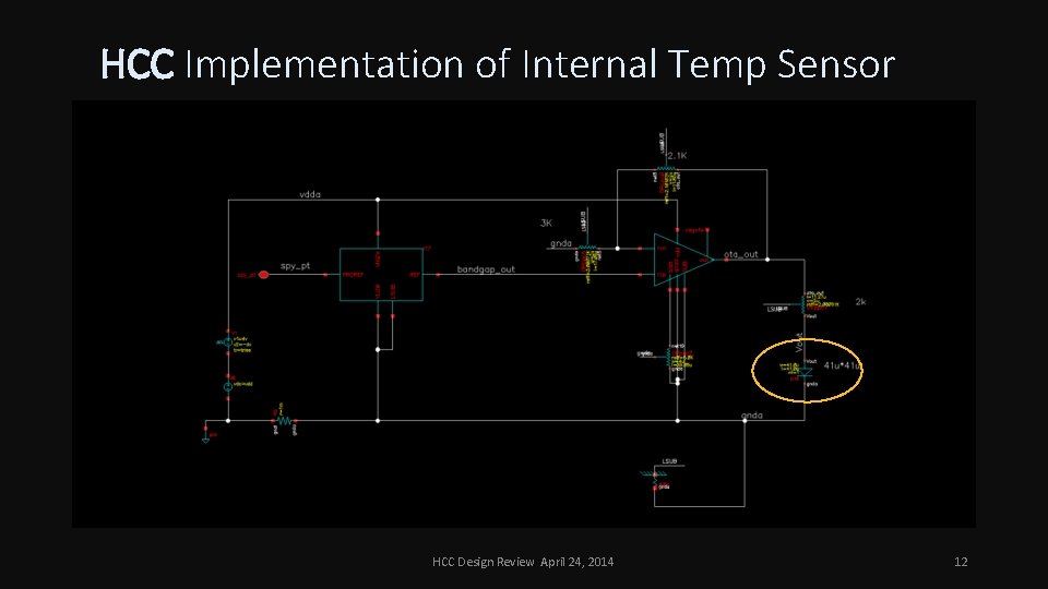HCC Implementation of Internal Temp Sensor HCC Design Review April 24, 2014 12 