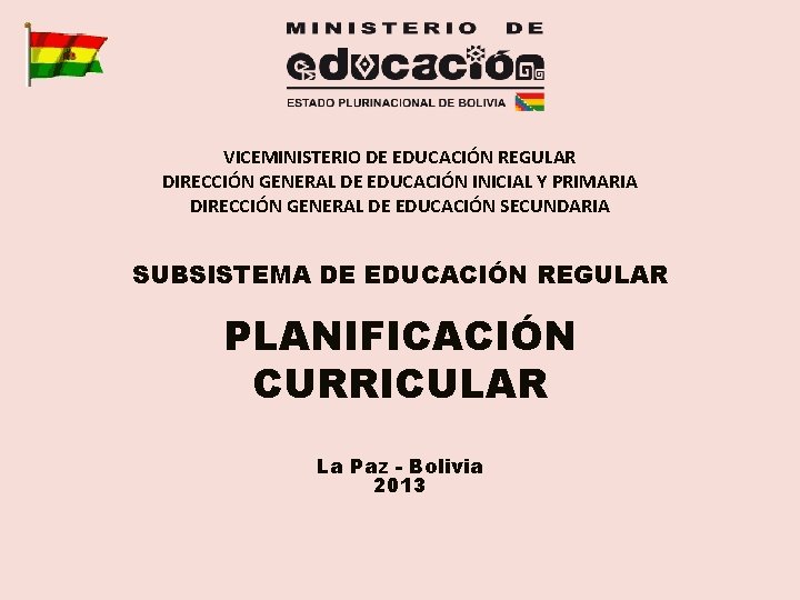 VICEMINISTERIO DE EDUCACIÓN REGULAR DIRECCIÓN GENERAL DE EDUCACIÓN INICIAL Y PRIMARIA DIRECCIÓN GENERAL DE