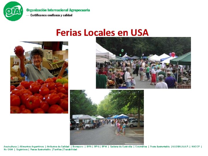 Ferias Locales en USA Acuicultura | Alimentos Argentinos | Atributos de Calidad | Bonsucro