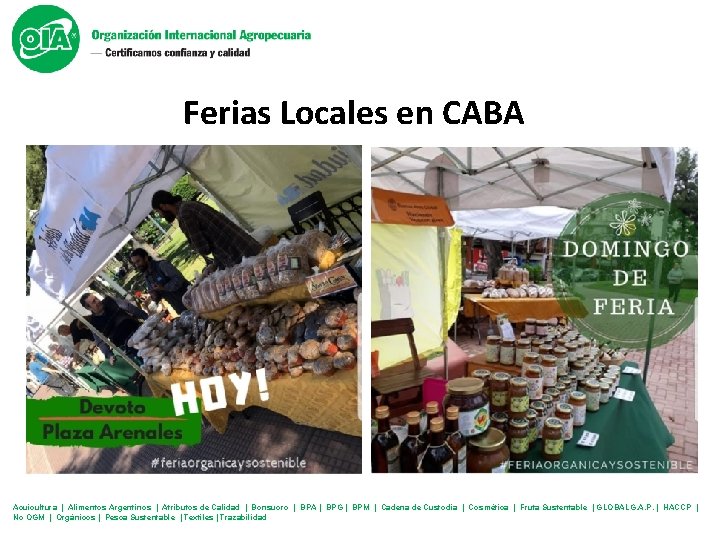 Ferias Locales en CABA Acuicultura | Alimentos Argentinos | Atributos de Calidad | Bonsucro