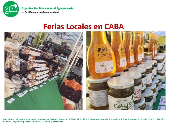 Ferias Locales en CABA Acuicultura | Alimentos Argentinos | Atributos de Calidad | Bonsucro