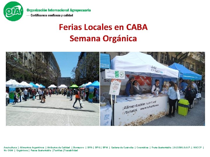 Ferias Locales en CABA Semana Orgánica Acuicultura | Alimentos Argentinos | Atributos de Calidad