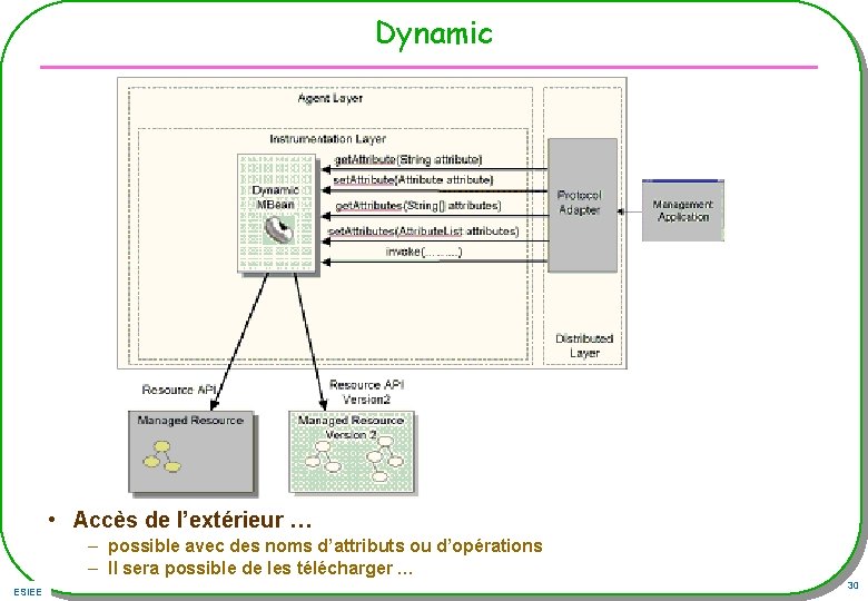 Dynamic • Accès de l’extérieur … – possible avec des noms d’attributs ou d’opérations