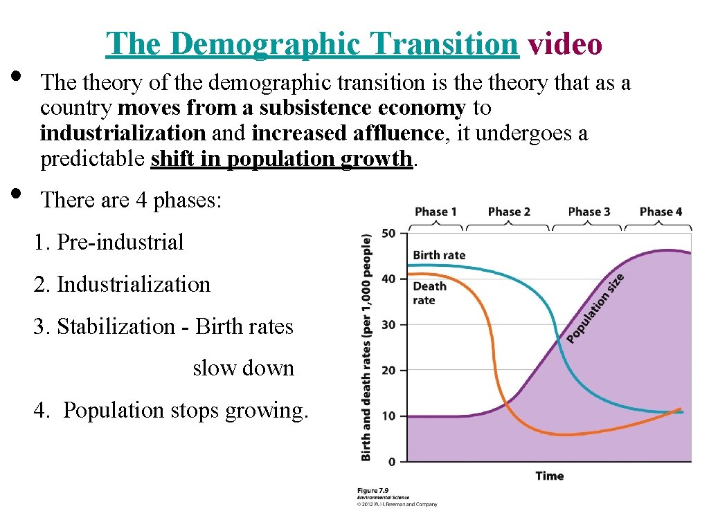  • • The Demographic Transition video The theory of the demographic transition is