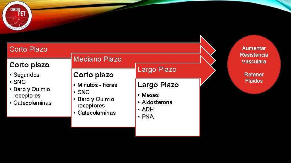 Corto Plazo Corto plazo • Segundos • SNC • Baro y Quimio receptores •