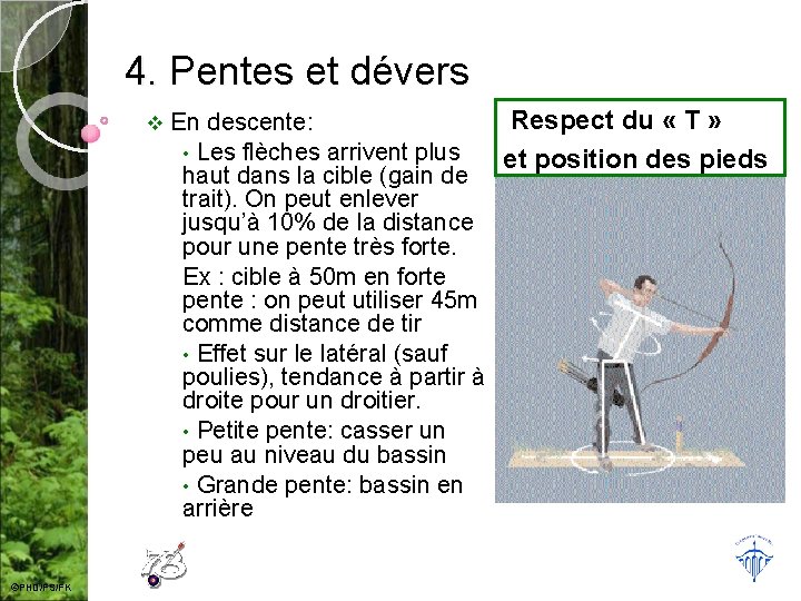 4. Pentes et dévers v ©PHD/FS/FK Respect du « T » En descente: •