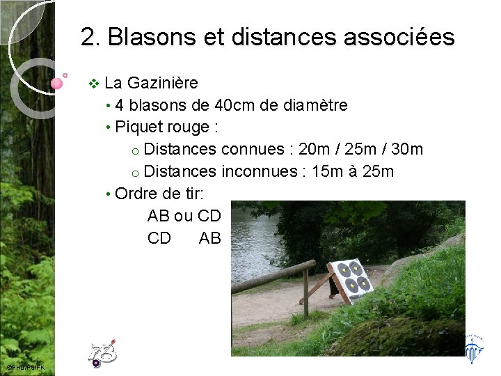 2. Blasons et distances associées v ©PHD/FS/FK La Gazinière • 4 blasons de 40