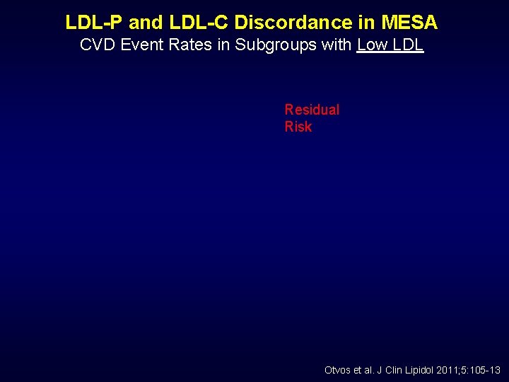 LDL-P and LDL-C Discordance in MESA CVD Event Rates in Subgroups with Low LDL