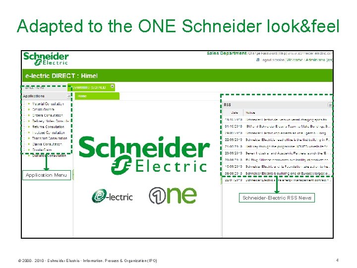 Adapted to the ONE Schneider look&feel Application Menu Schneider-Electric RSS News © 2000 -