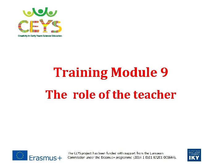 Training Module 9 The role of the teacher 